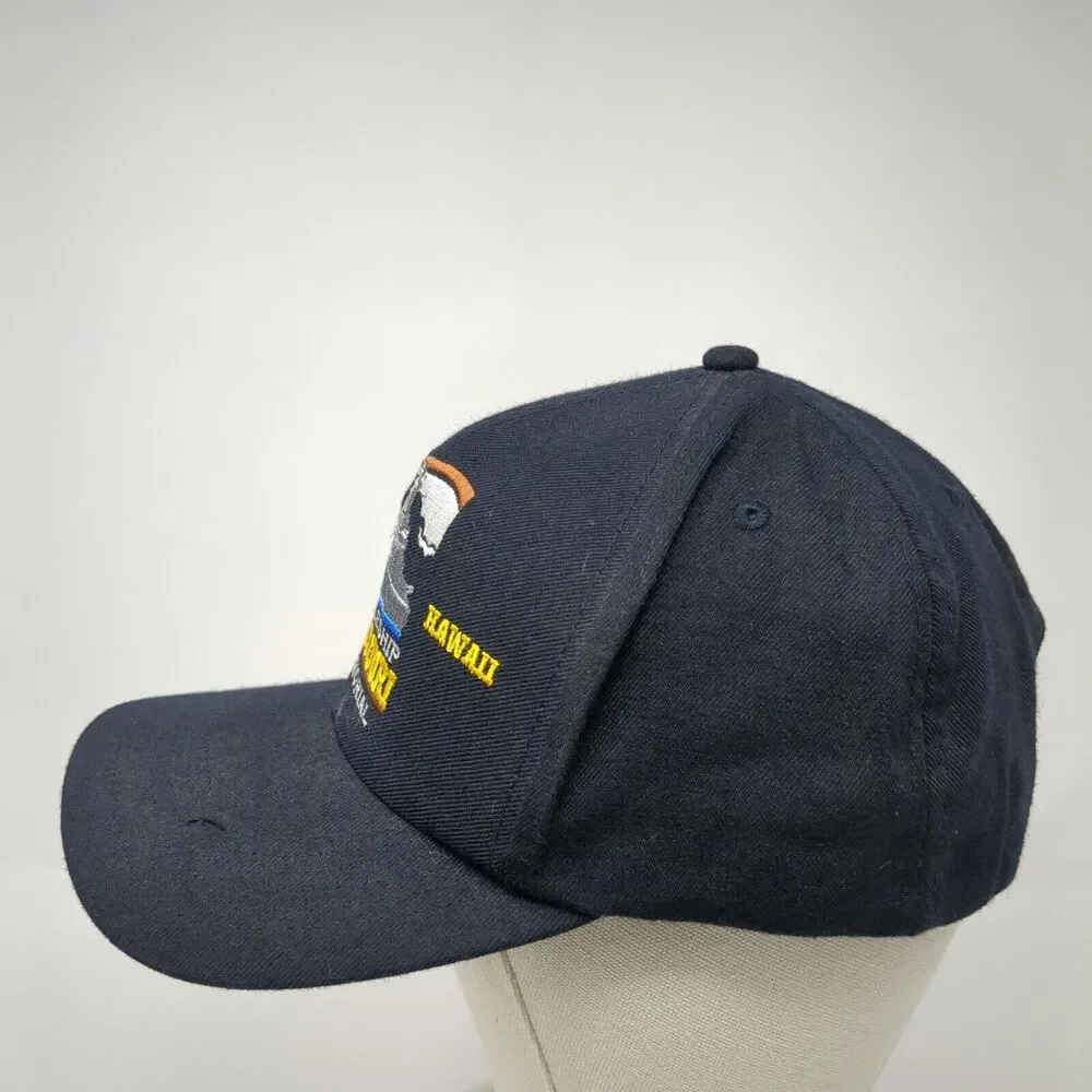 Battleship Missouri Memorial Snapback Hat Blue One Size Adjustable